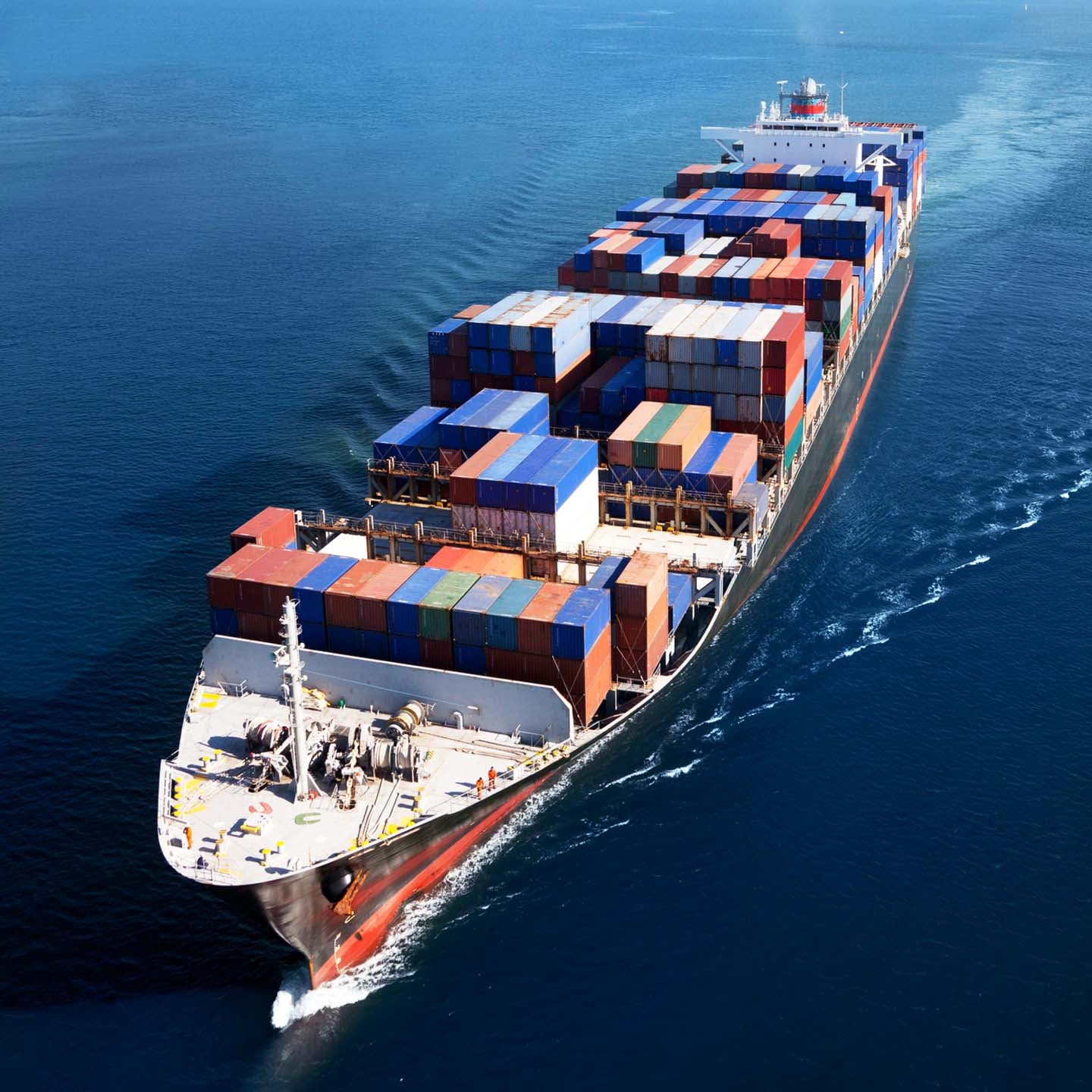 Cargo ship at sea