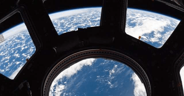 View of the earth from a spaceship