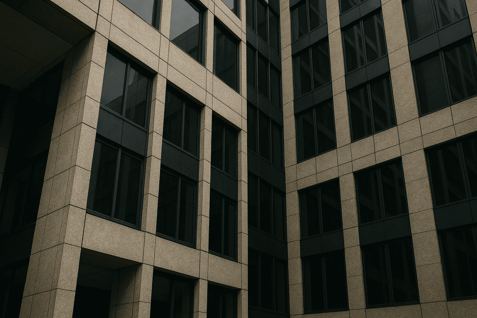 Big financial building frontview beige