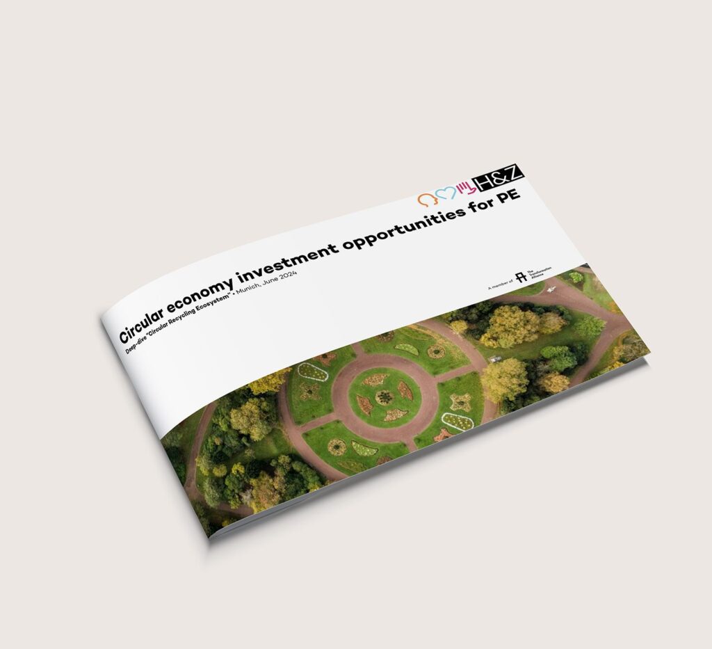 Circular economy investment opportunities brochure cover for consulting private equity