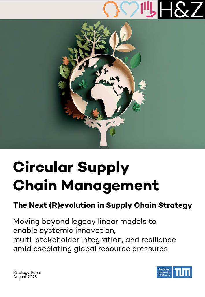 Illustration of a tree growing around a globe symbolising circular supply chain management, highlighting sustainable and innovative strategies for multi‑stakeholder integration and resilience in consulting.