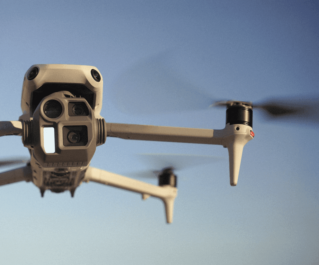 Close-up of a reconnaissance drone in flight | H&Z