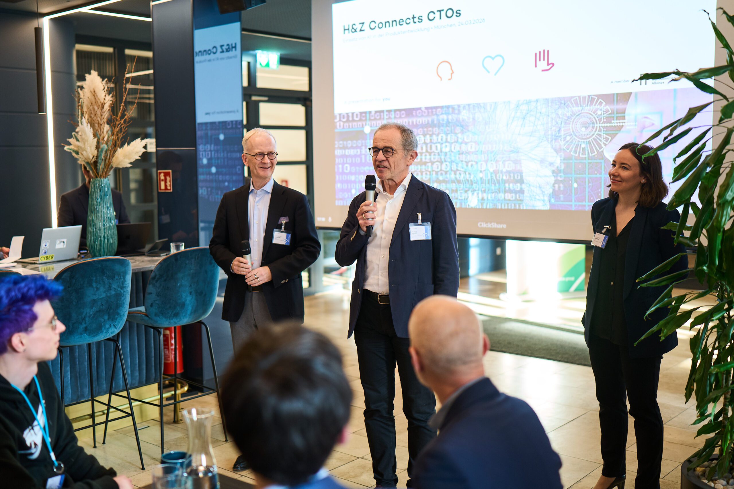Two speakers presenting at the H&Z Connects CTOs event | H&Z