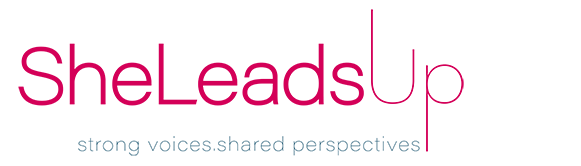SheLeadsUp logo with the tagline strong voices, shared perspectives | H&Z
