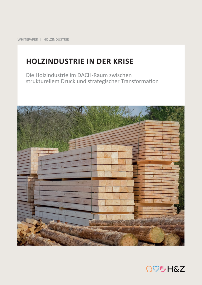 Titelseite des Whitepapers Holzindustrie in der Krise