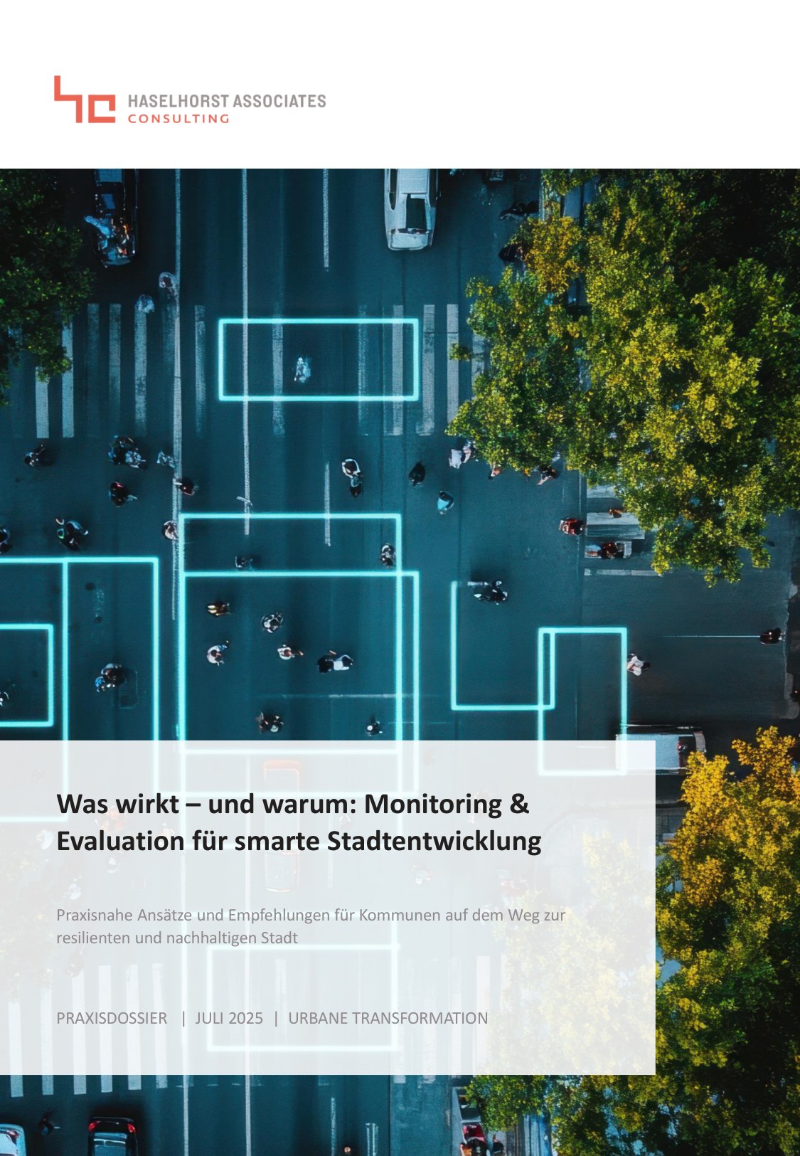 Cover of the practice dossier on monitoring and evaluation for smart urban development