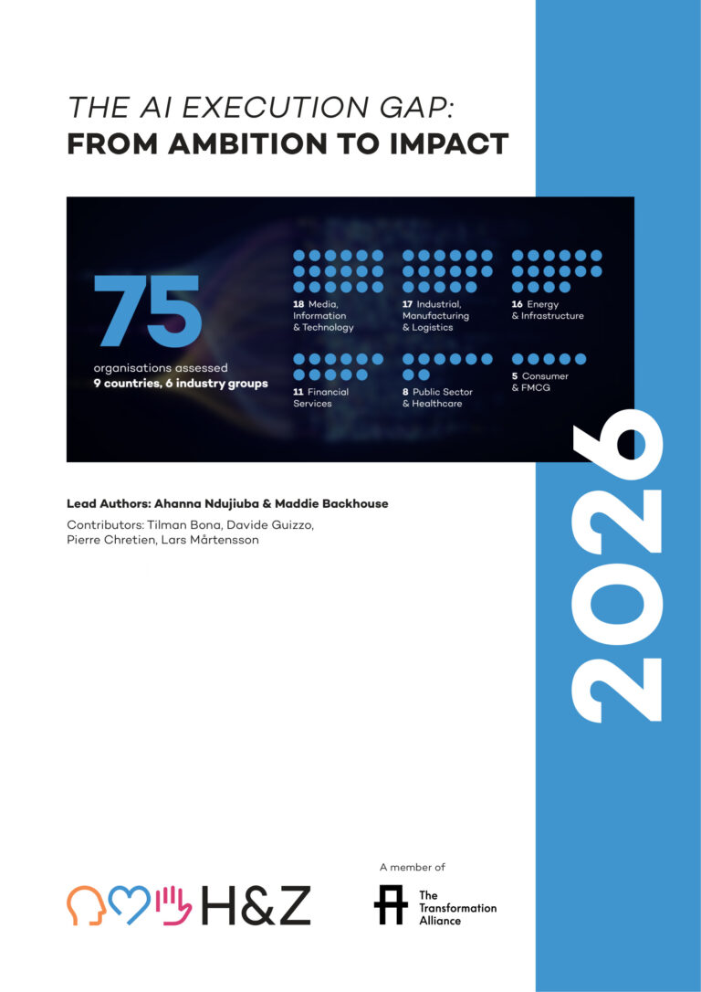 Cover of the TTA AI Maturity Report 2026, The AI Execution Gap: From Ambition to Impact | H&Z